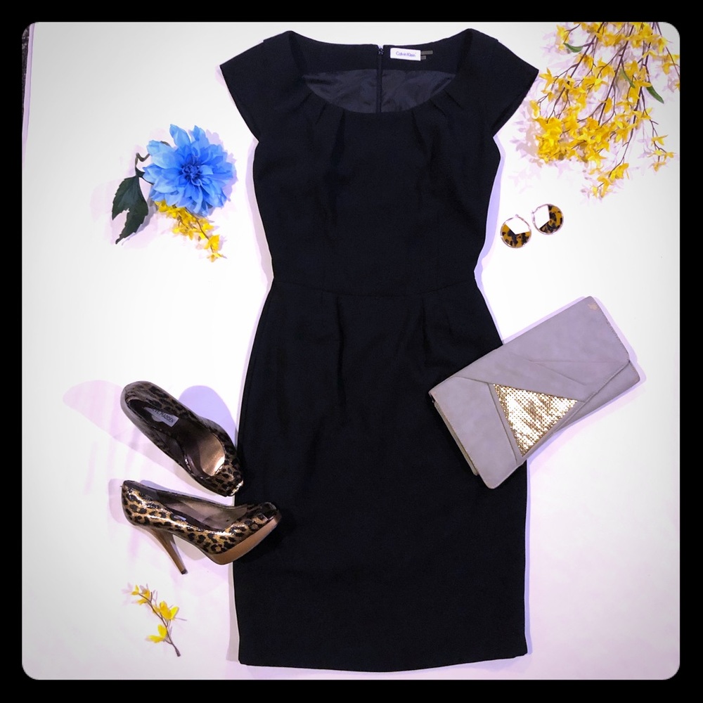 Calvin Klein Black Sheath Dress Women’s Sz 10 NWOT